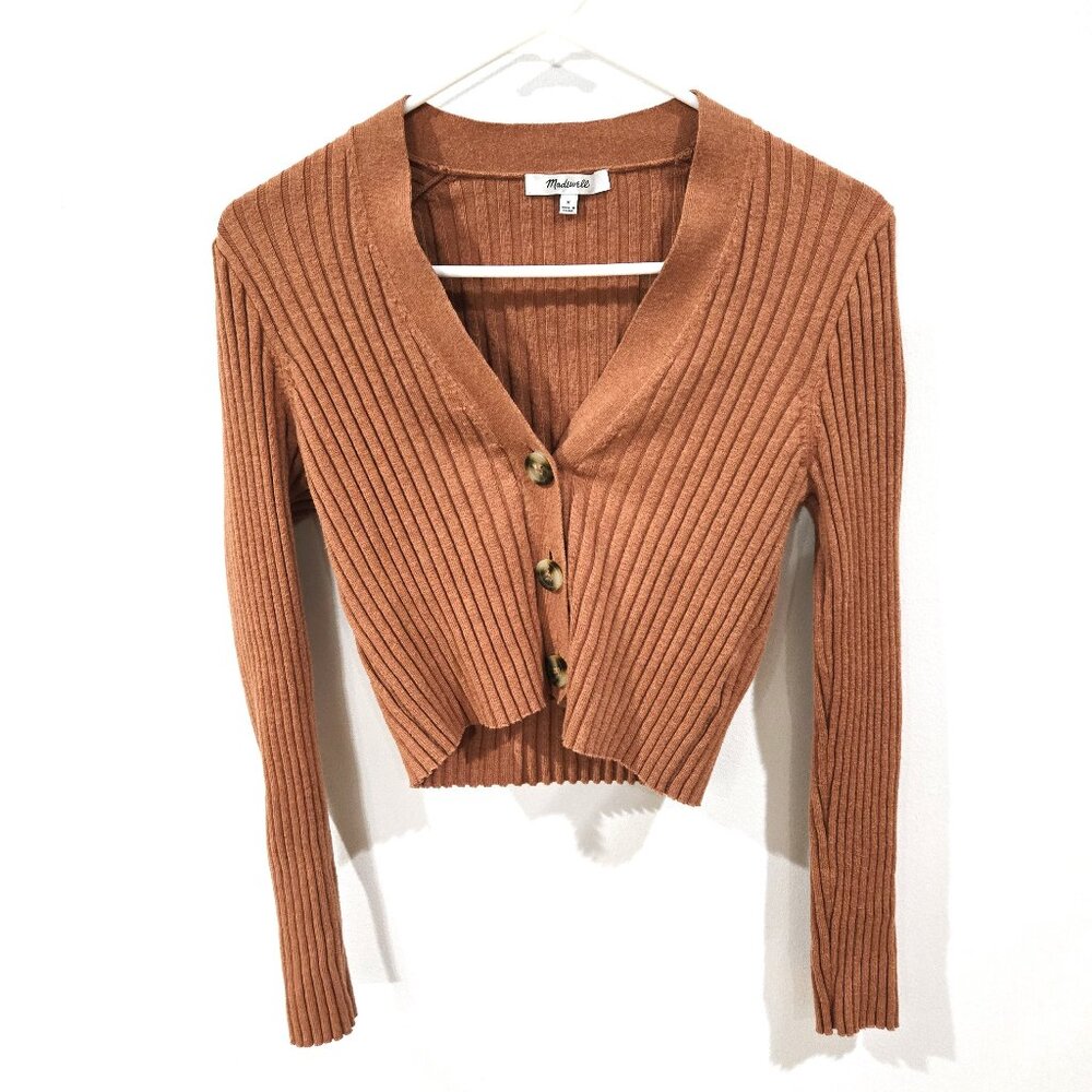 Madewell Sz Medium Womens Burnt Orange Brown Cardigan Top